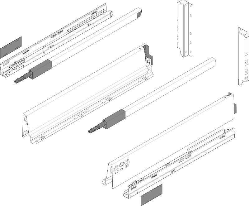 Sada pro zásuvku Blum Tandembox Antaro Blumotion 30kg výška D 550mm