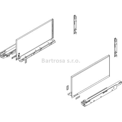 Set zásuvka Blum Legrabox Tip-On Blumotion 70kg výška F 450mm šedá