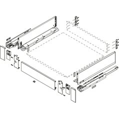 Set vnitřní zásuvka Blum Legrabox Blumotion 40kg výška K 300mm bílá