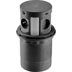 Elegantní výsuvná zásuvka s USB a bezdrátovým nabíjením, RJ45 cat.6