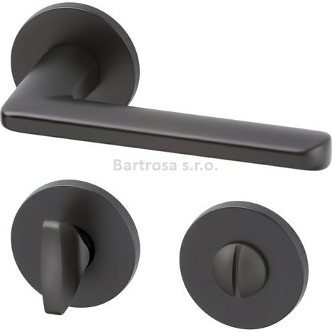 Klika (kování) AC-T Barra Exclusive R WC černý satén klika/klika 8/6