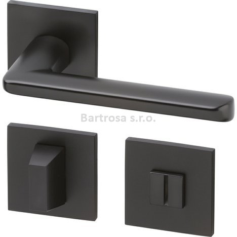 Klika (kování) AC-T Barra Exclusive R HR WC černý satén klika/klika 8/6