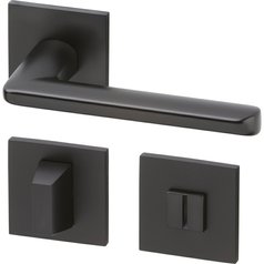 Klika (kování) AC-T Barra Exclusive R HR WC černý satén klika/klika 8/6
