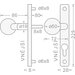 Klika (kování) Dora UŠ PZ 72 nerez klika/koule schema