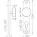 Klika (kování) Gina OV ECO PZ 72 nerez klika/koule L+P schema