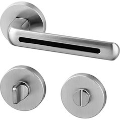 Klika (kování) AC-T Linia R WC efekt nerez/černá klika/klika 8/6