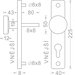 Klika (kování) Sira HR ECO PZ 90 nerez klika/koule L+P schema