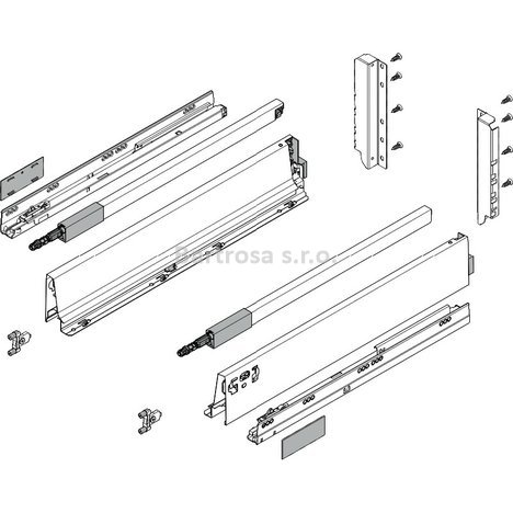 Set zásuvka Blum Tandembox Antaro Blumotion 65kg výška D 600mm s inserta bílá