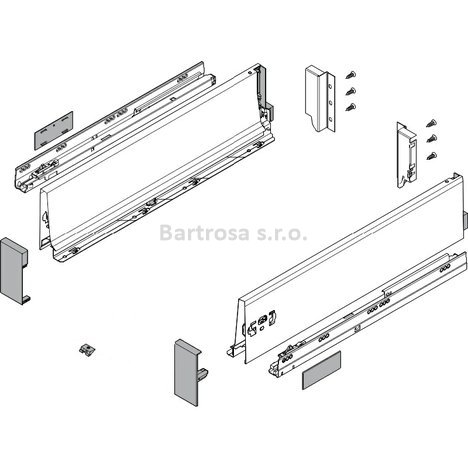 Set vnitřní zásuvka Blum Tandembox Antaro Blumotion 65kg výška K 550mm bílá