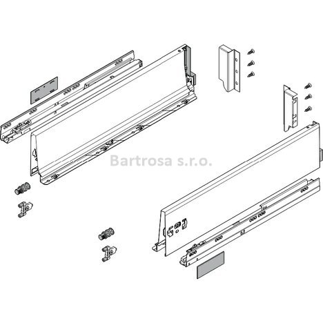 Set zásuvka Blum Tandembox Antaro Blumotion 65kg výška K 650mm s inserta bílá