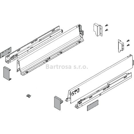 Set vnitřní zásuvka Blum Tandembox Antaro Blumotion 30kg výška M 550mm bílá