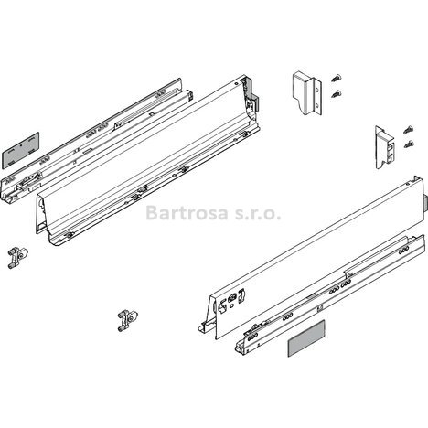 Set zásuvka Blum Tandembox Antaro Blumotion 65kg výška M 600mm s inserta bílá