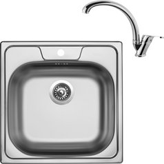 Sinks kuchyňský set CLASSIC 480 V 0,5mm matný + EVERA chrom lesklý