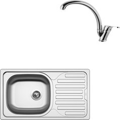 Sinks kuchyňský set CLASSIC 760 V 0,5mm matný + EVERA chrom lesklý