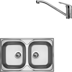 Sinks kuchyňský set CLASSIC 800 DUO V 0,6mm matný + PRONTO chrom lesklý