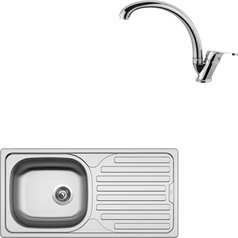Sinks kuchyňský set CLASSIC 860 V 0,5mm matný + EVERA chrom lesklý