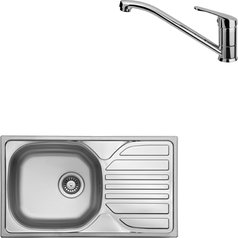 Sinks kuchyňský set COMPACT 760 V 0,5mm matný + PRONTO chrom lesklý