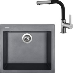 Sinks kuchyňský set CUBE 560 Titanium + ENIGMA S granit 30 - Granblack