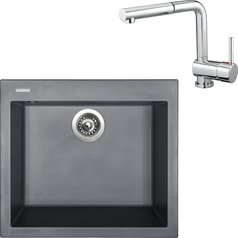Sinks kuchyňský set CUBE 560 NANO Nanogrey + MIX 3 P chrom lesklý