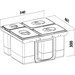 Sinks JAZZ 600 odpadkový koš 3x15 L + 1x7 L schéma