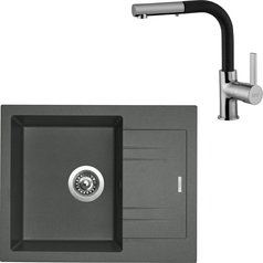 Sinks kuchyňský set LINEA 600 N Titanium + ENIGMA S granit 30 - Granblack