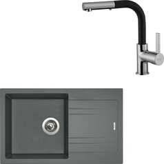 Sinks kuchyňský set LINEA 780 N Titanium + ENIGMA S granit 30 - Granblack