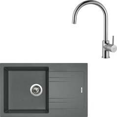 Sinks kuchyňský set LINEA 780 N Titanium + VITALIA chrom lesklý