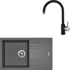 Sinks kuchyňský set LINEA 780 N Titanium + VITALIA granit 30 - Granblack