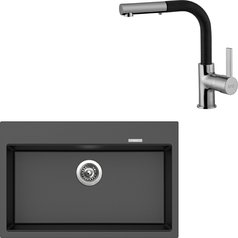 Sinks kuchyňský set MAXIMO 780 Metalblack + ENIGMA S granit 30 - Granblack