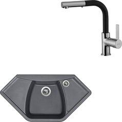 Sinks kuchyňský set NAIKY 980 Titanium + ENIGMA S granit 30 - Granblack