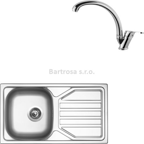 Sinks kuchyňský set OKIO 780 V 0,5mm matný + EVERA chrom lesklý