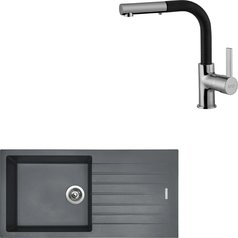 Sinks kuchyňský set PERFECTO 1000 Titanium + ENIGMA S granit 30 - Granblack