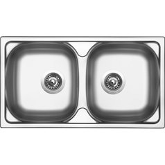 Sinks kuchyňský nerezový dřez OKIO 780 DUO V matný | RDOKM78043525V