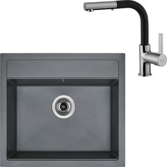 Sinks kuchyňský set SOLO 560 Titanium + ENIGMA S granit 30 - Granblack