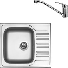 Sinks kuchyňský set STAR 580 V 0,6mm matný + PRONTO chrom lesklý