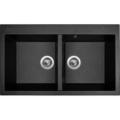 Sinks kuchyňský granitový dřez AMANDA 860 DUO metalblack 74 | TLAM860510274