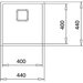 Kuchyňský nerezový dřez FLEXLINEA RS15 40.40 leštěný povrch schéma