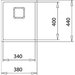 Kuchyňský nerezový dřez FLEXLINEA RS15 34.40 leštěný povrch schéma