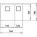 Kuchyňský nerezový dřez FLEXLINEA RS15 2B 580 leštěný povrch schéma