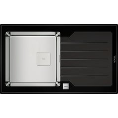 Teka Maestro LUX R15 86 1B 1D DIAMOND kuchyňský nerezový dřez černé sklo / nerez