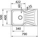 Kuchyňský nerezový dřez STARBRIGHT 45 E-XN 1B 1D X Matný schéma