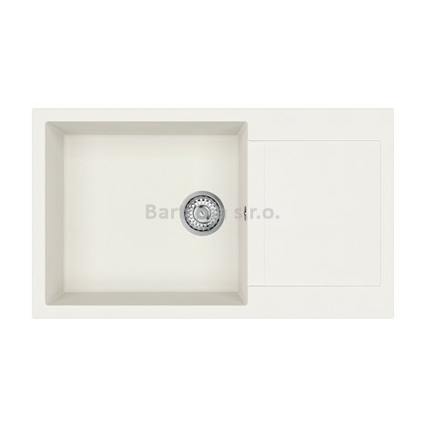 Teka kuchyňský granitový dřez CLIVO 60 B-TQ 1B 1D bílá (WH)