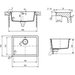 Kuchyňský granitový dřez RADEA TG 490.370 Bílá (Alpina) schéma